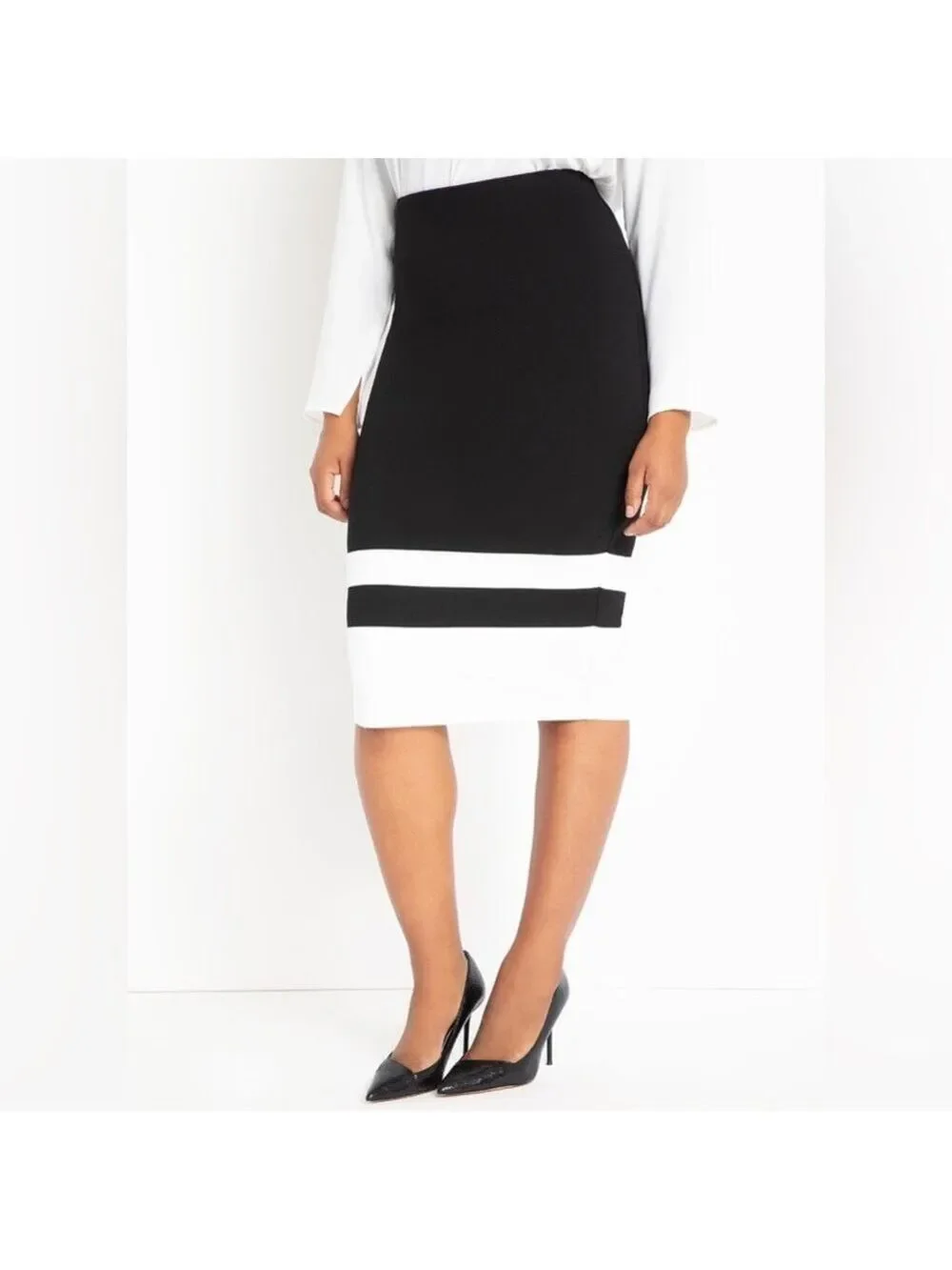 Eloquii Colorblock Column Skirt - Size 22